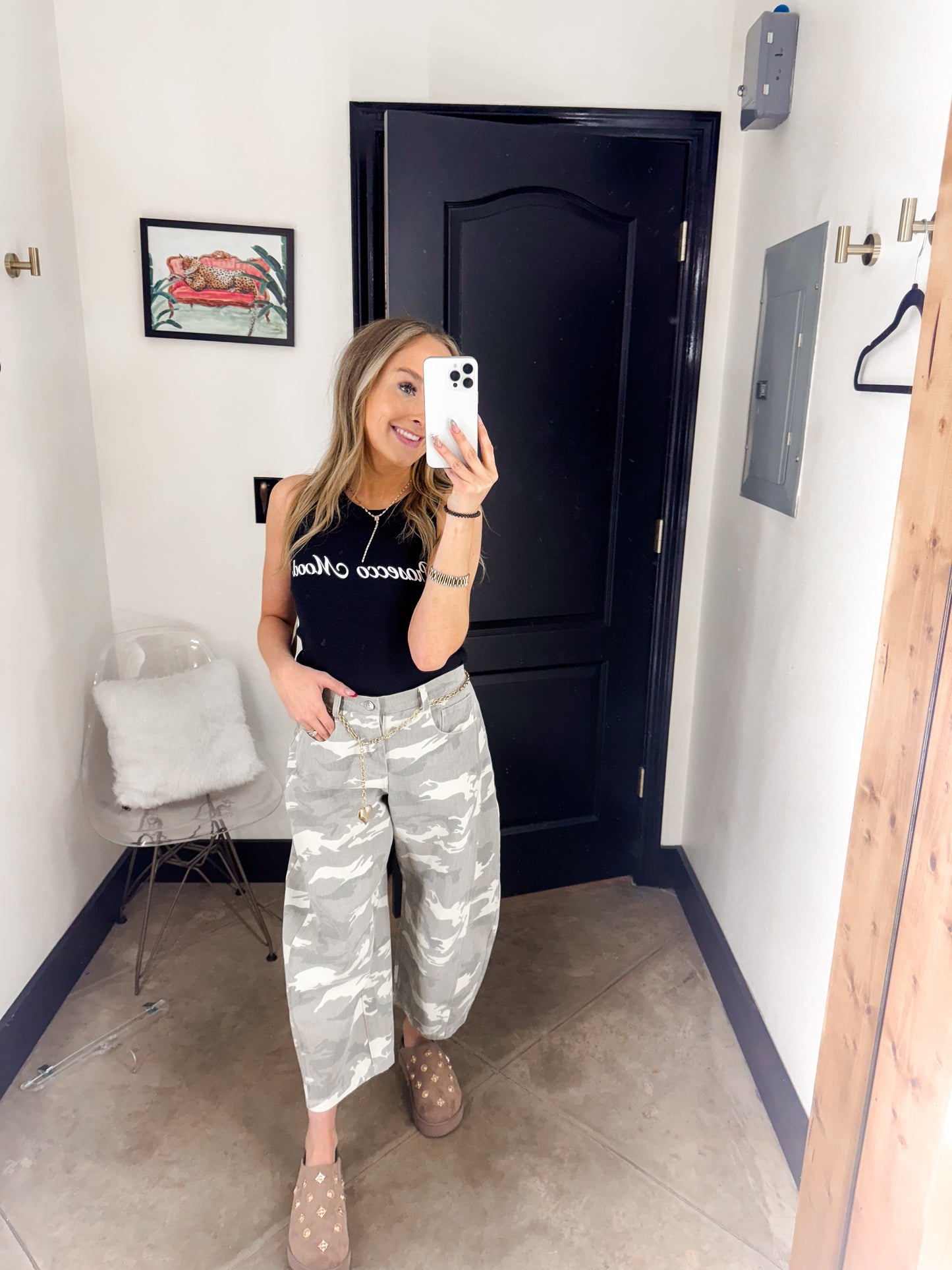 Camo Cropped Jeans