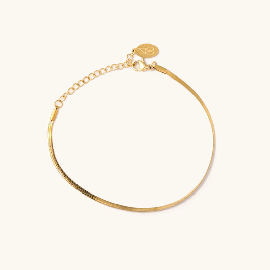 Micro Herringbone Bracelet Gold