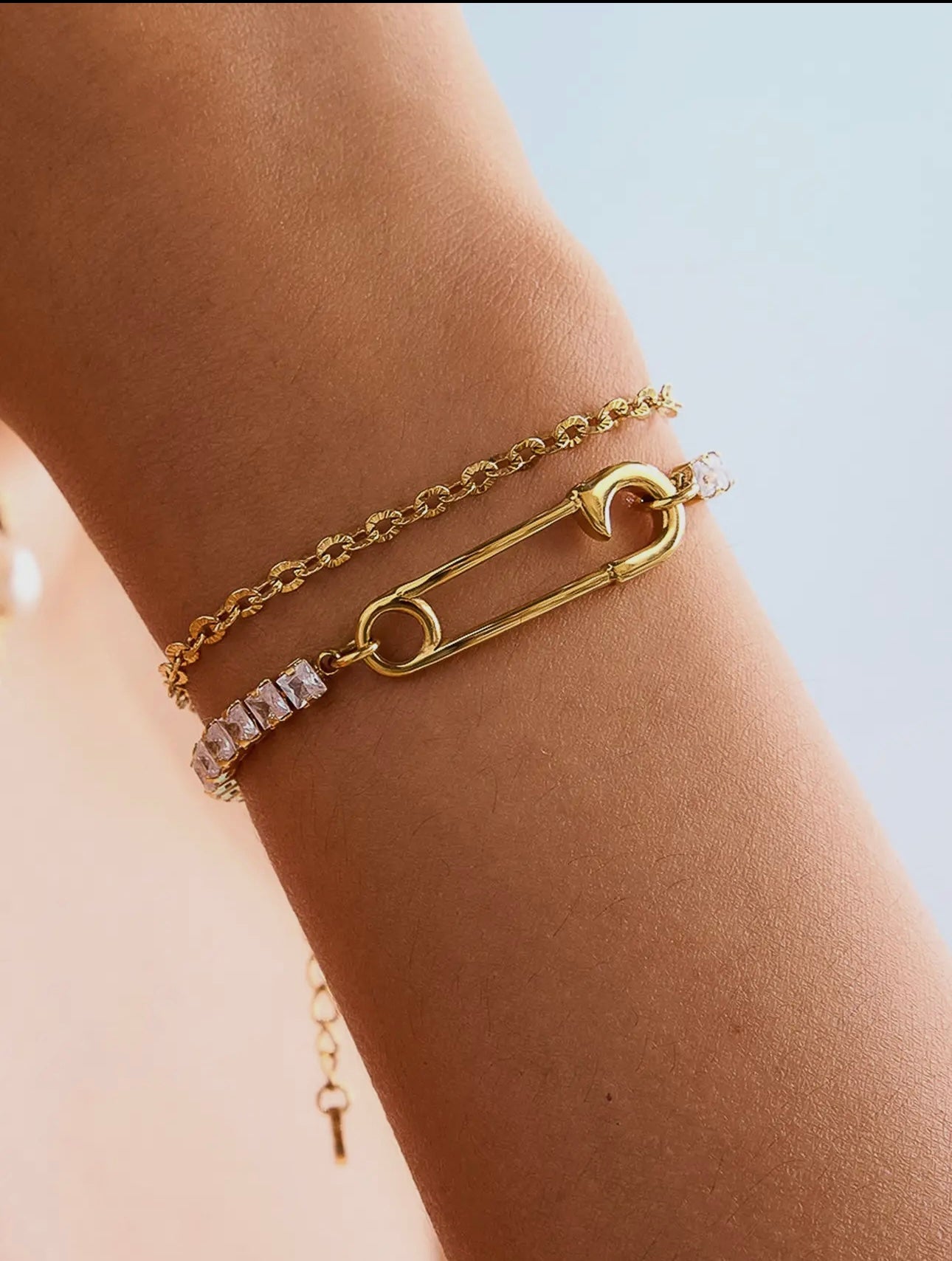 Rhinestone clip bracelet