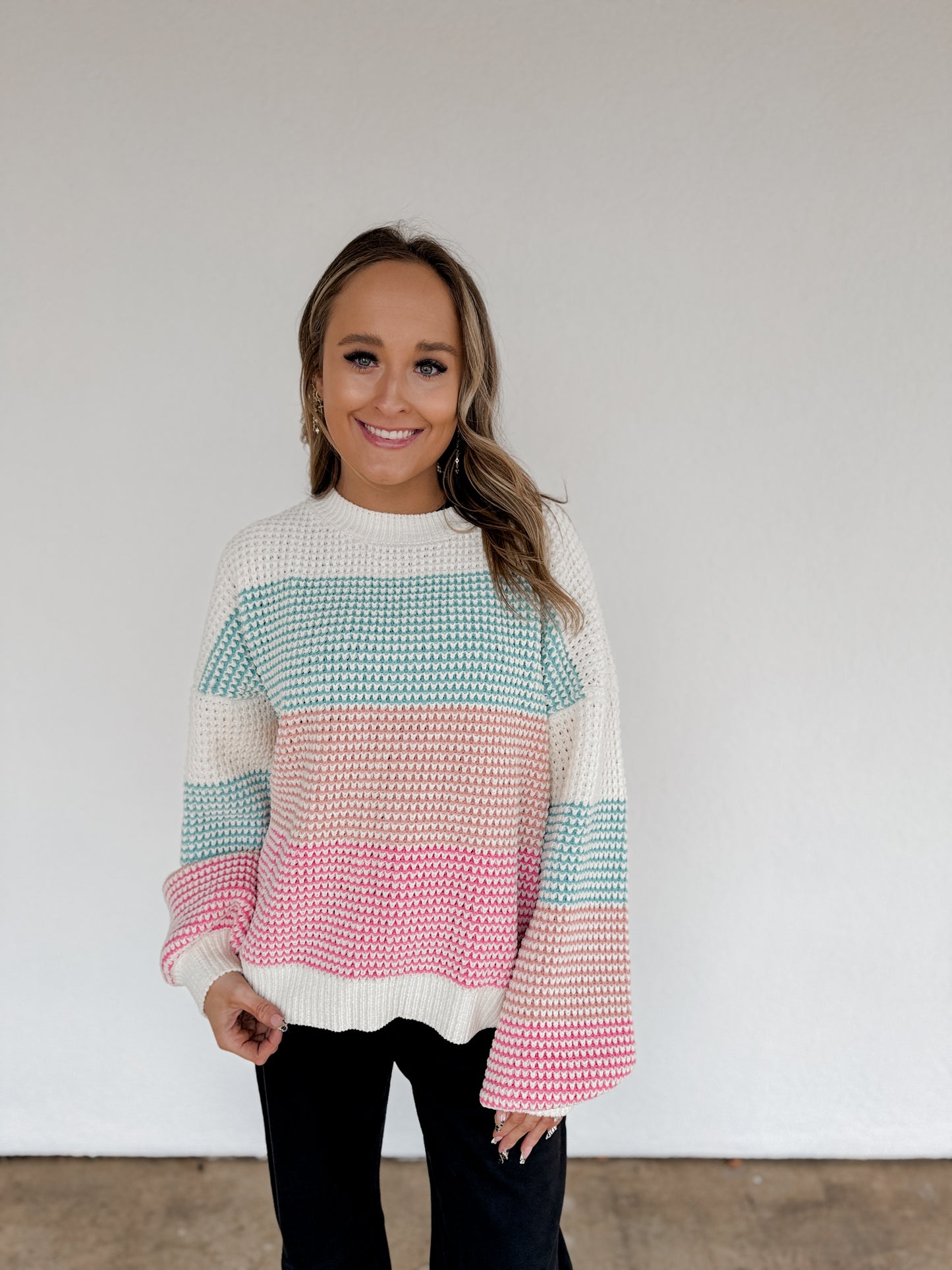 Oversized color block sweater