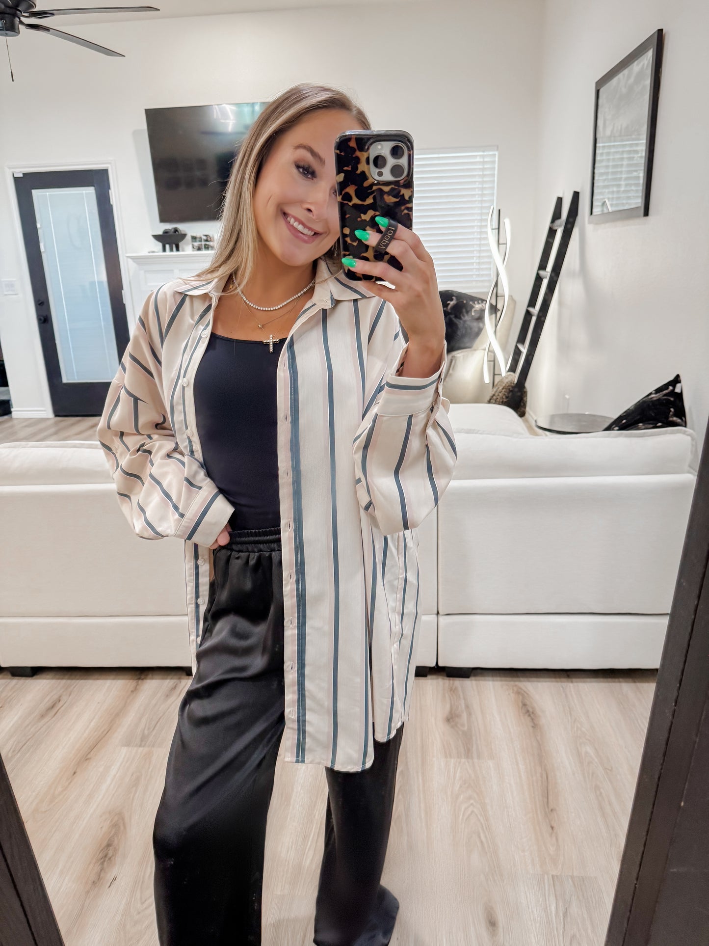 Wide leg satin pants