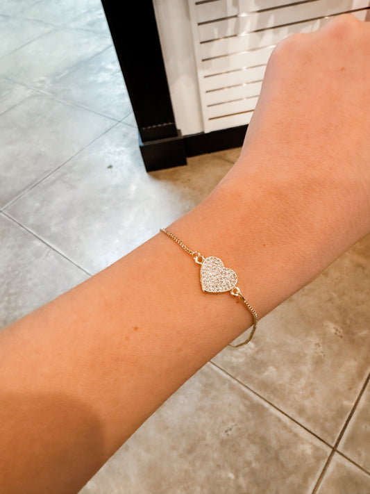 Stella heart slider bracelet