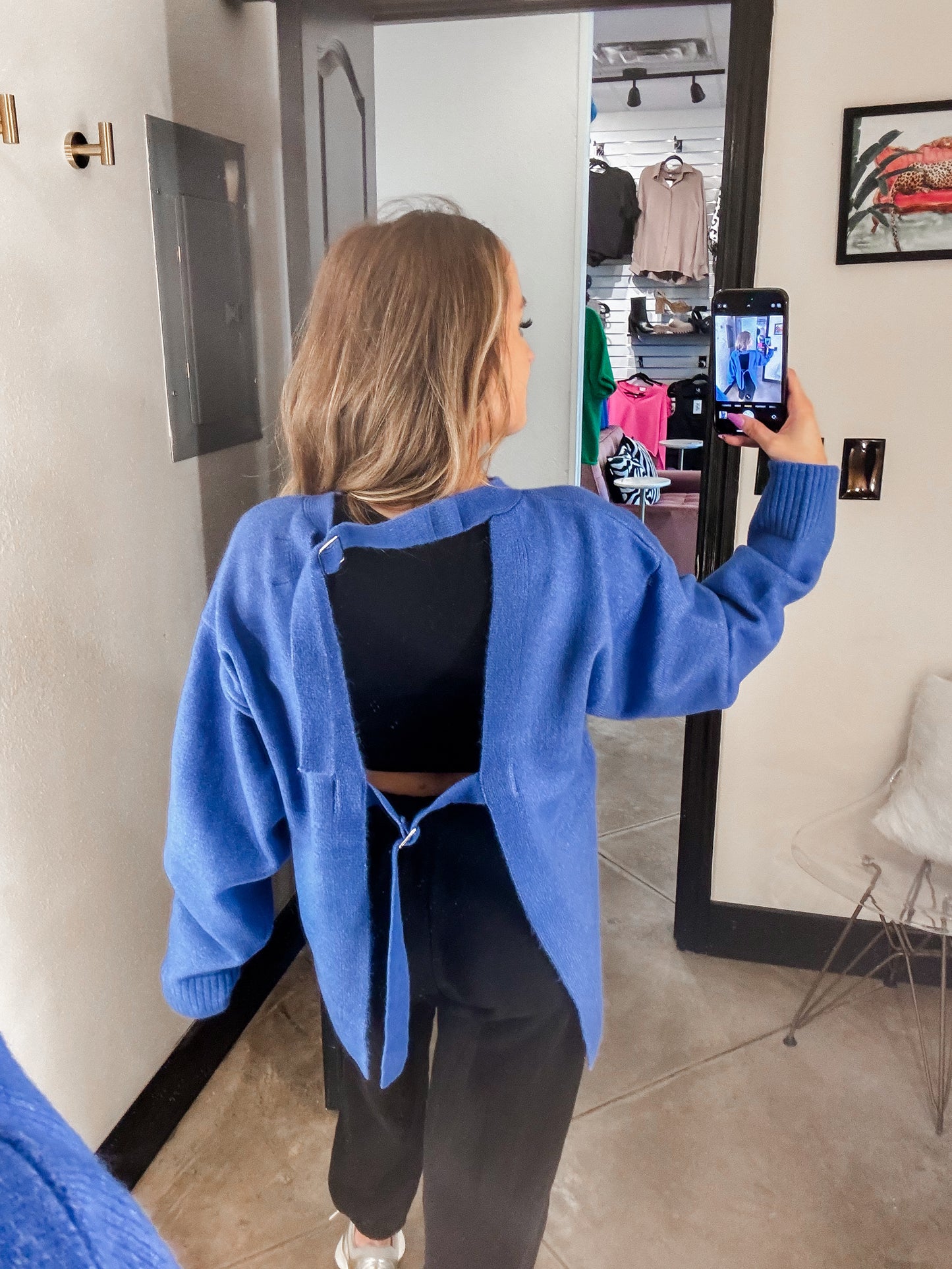 Open back sweater