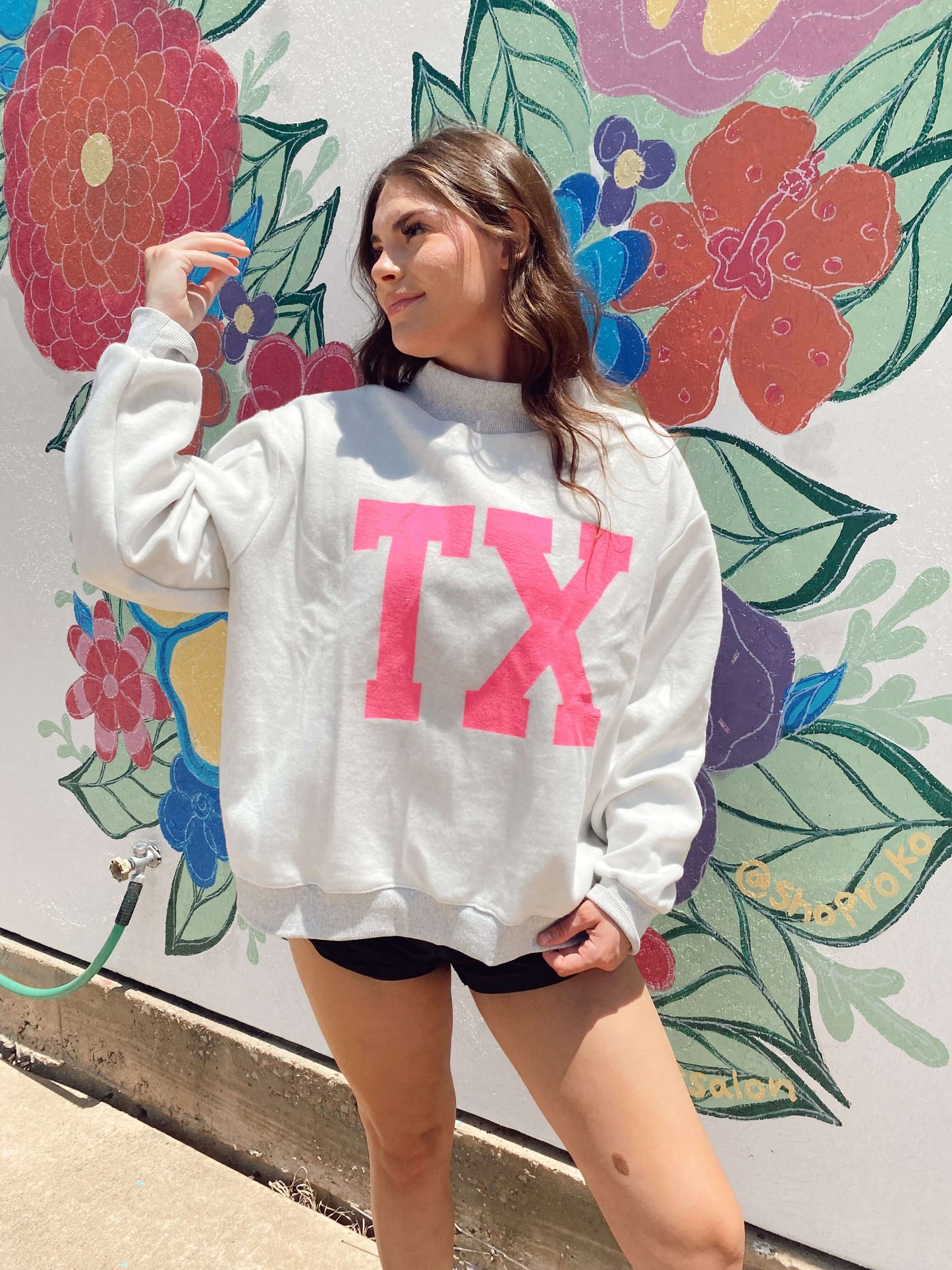 Texas Reversible Mockneck Pullover