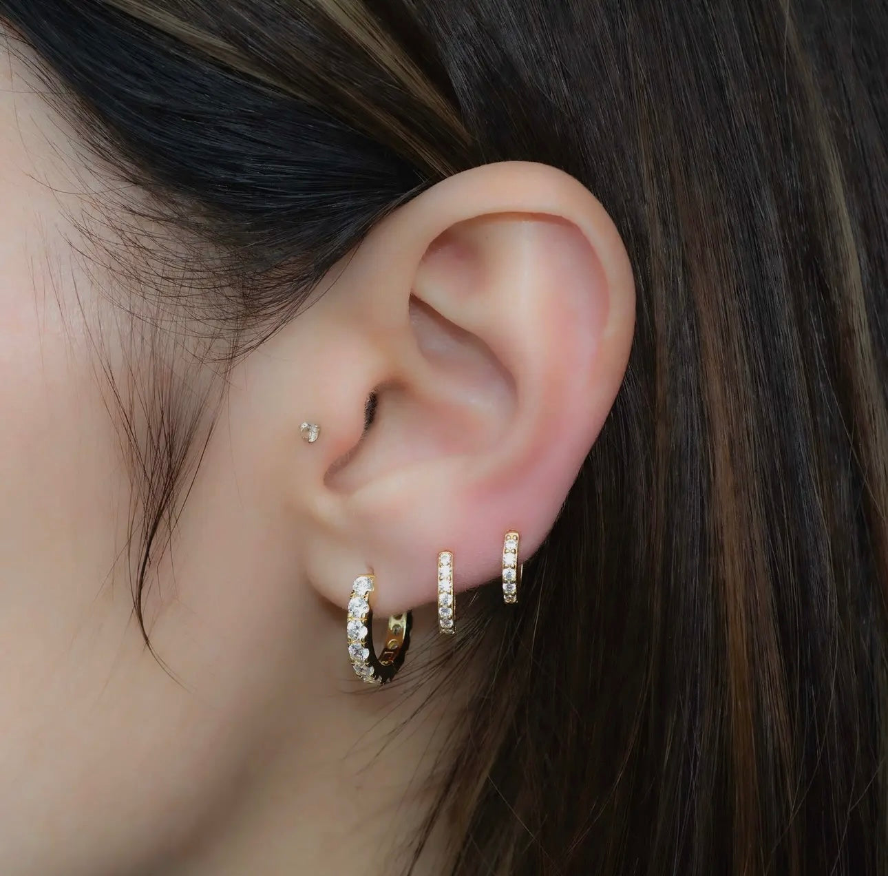 Studded hoop earrings