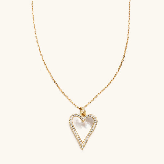 White Shell Heart Necklace