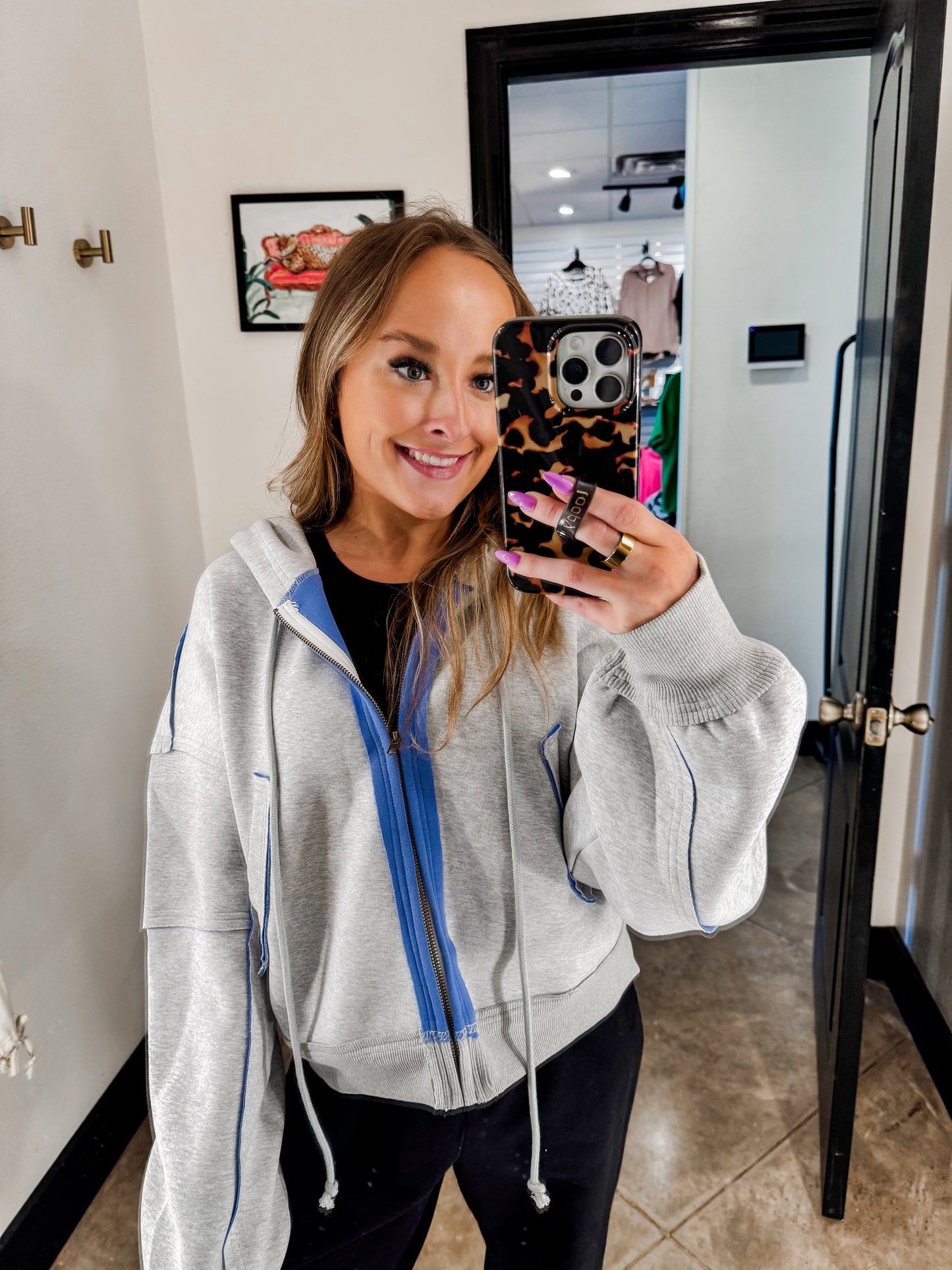 Contrast Zip Up