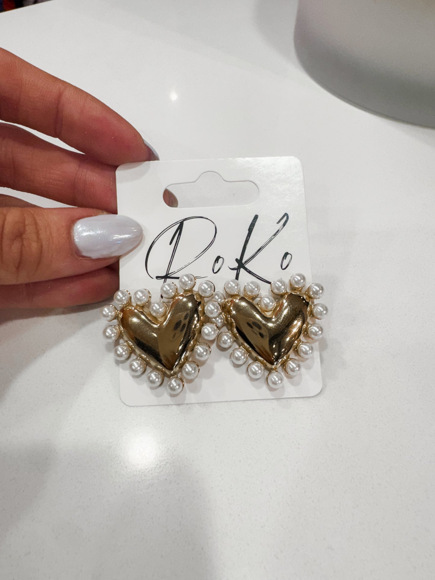 Pearl Heart Earrings