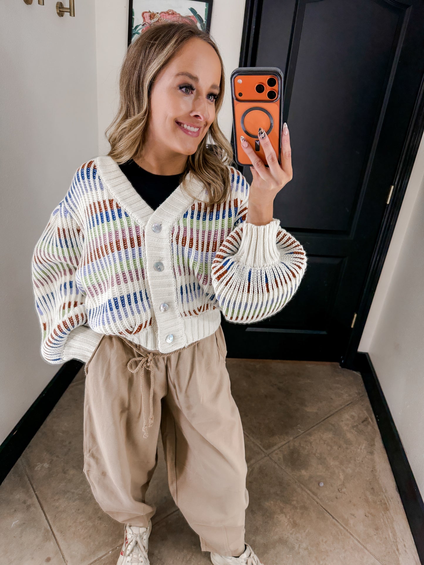 Rainbow chunky cardigan