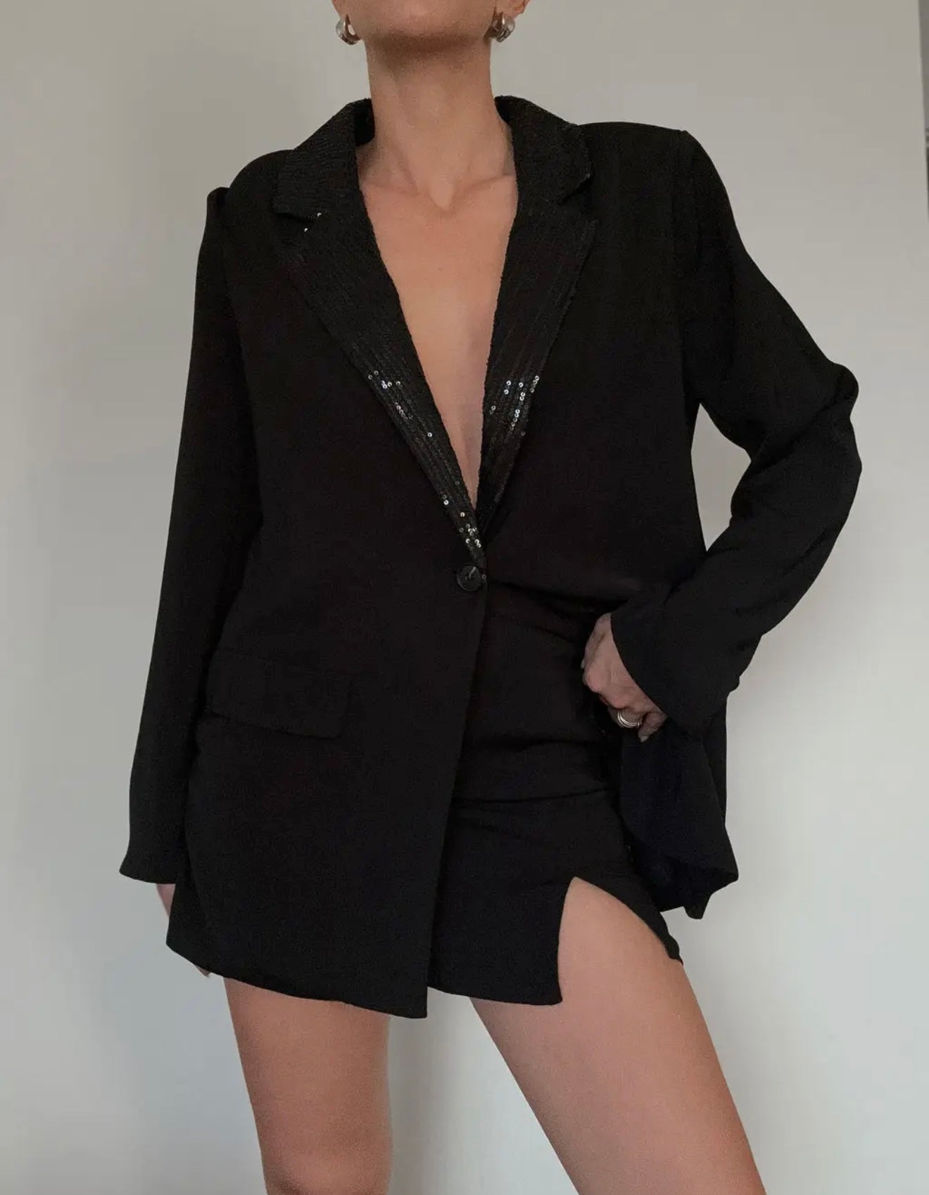 Sequin Blazer and Skirt Set