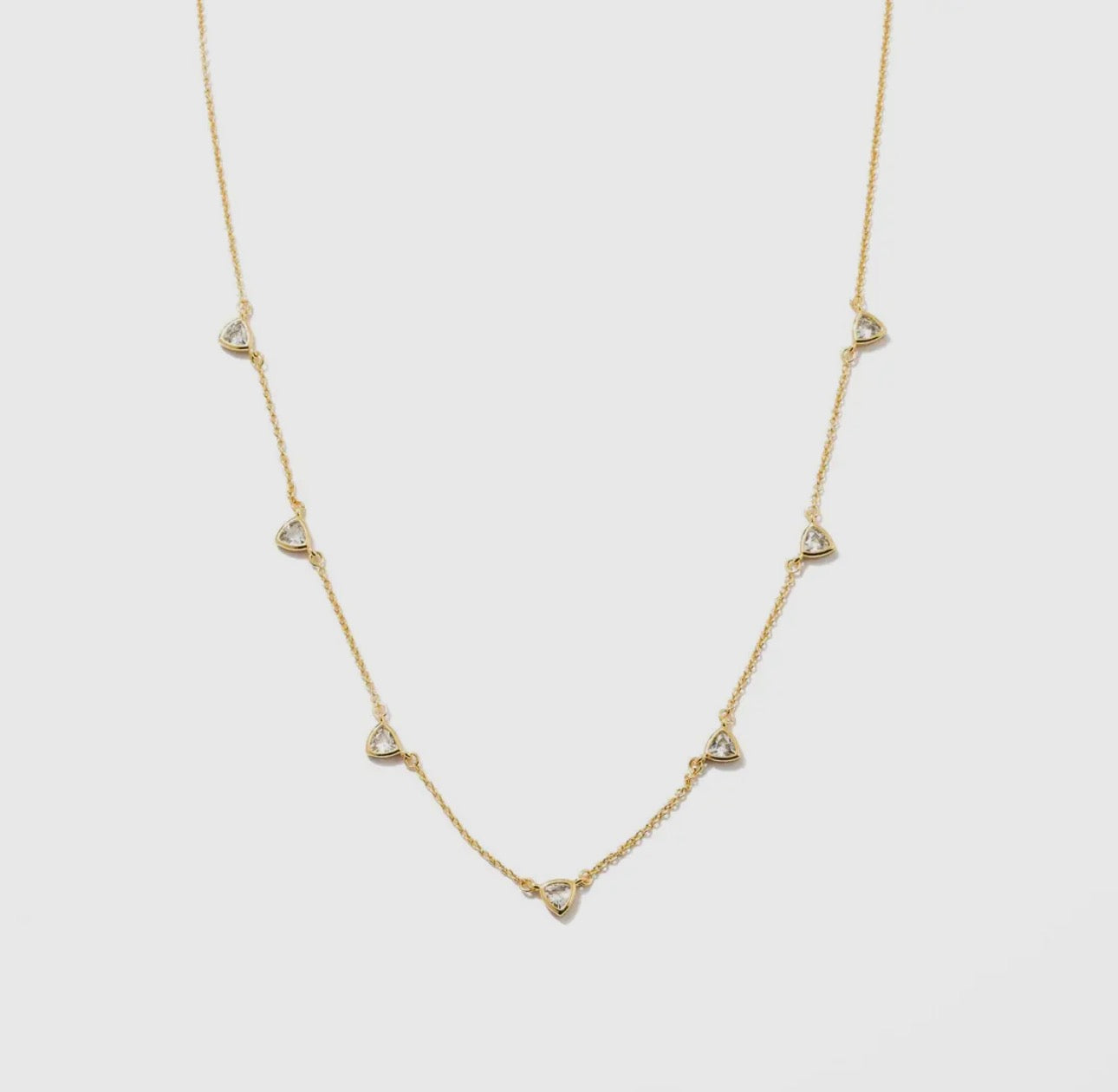 Gold Triangle Drop Necklace