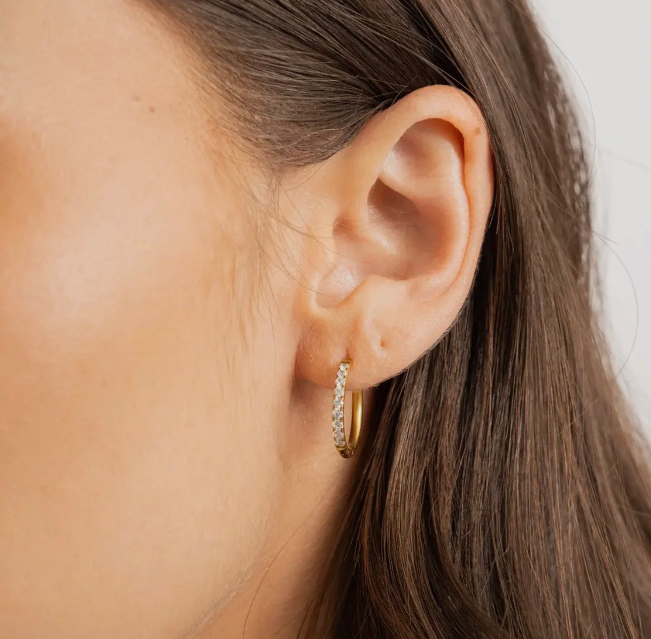 Gold Diamond Hoops