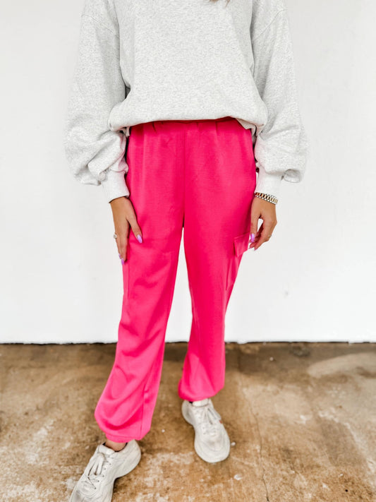 Pink Cargo Joggers