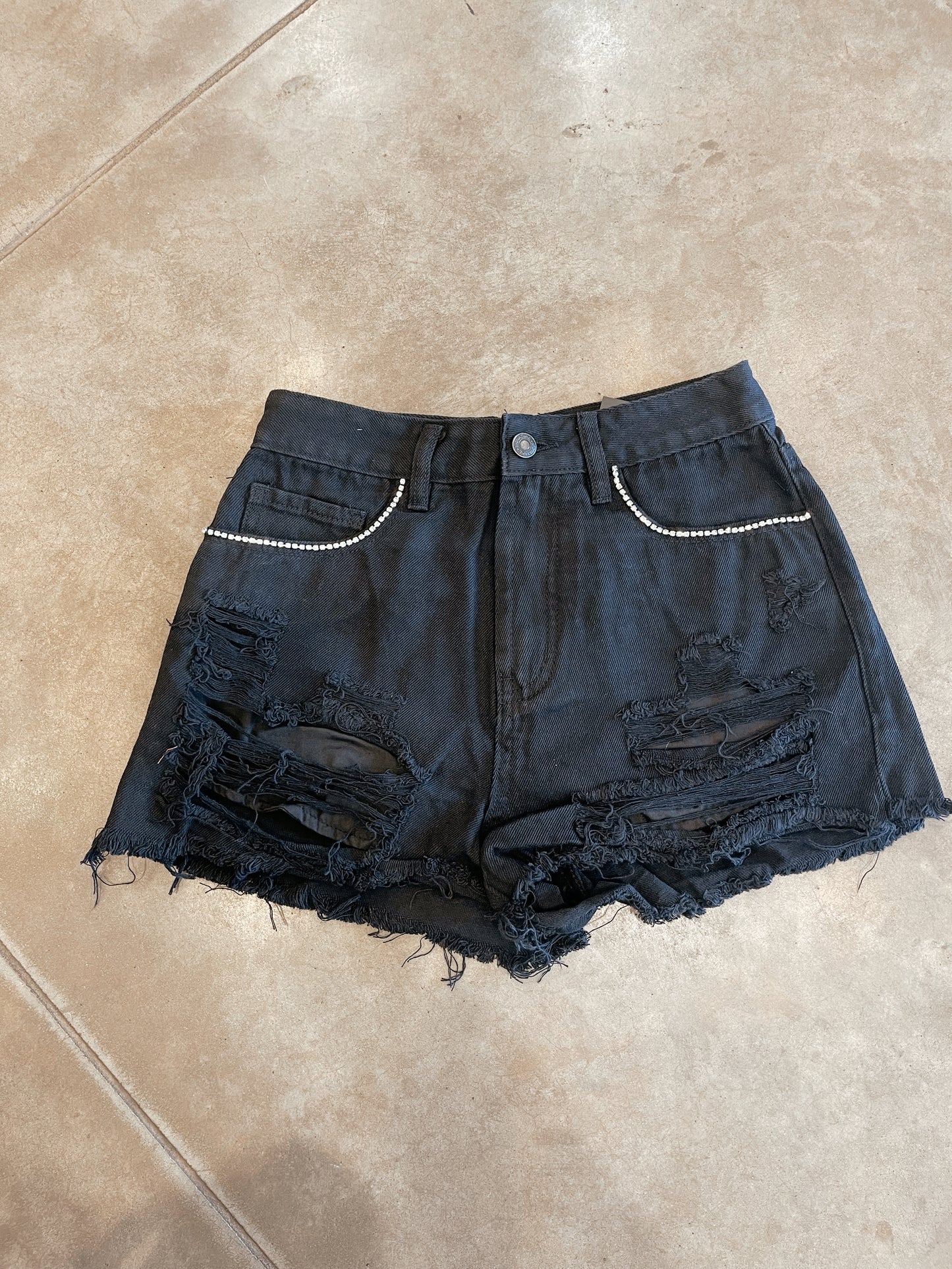 Rhinestone Denim Shorts
