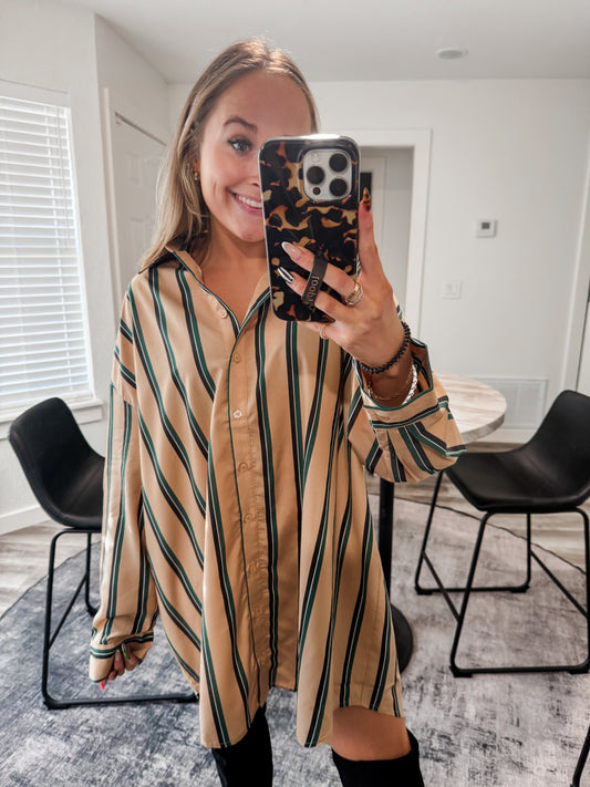 Striped Shirt Dress