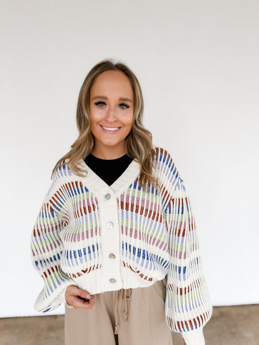 Rainbow chunky cardigan