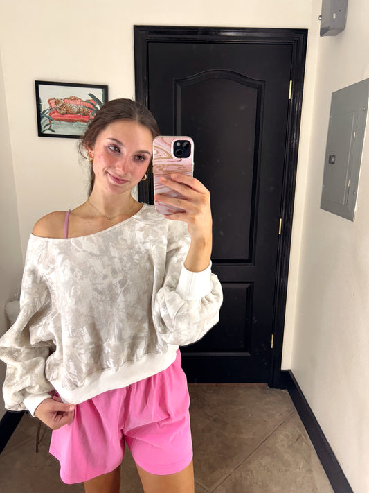 Off Shoulder Camo Sweatshirt