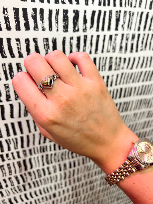 Heart Ring Two Tone