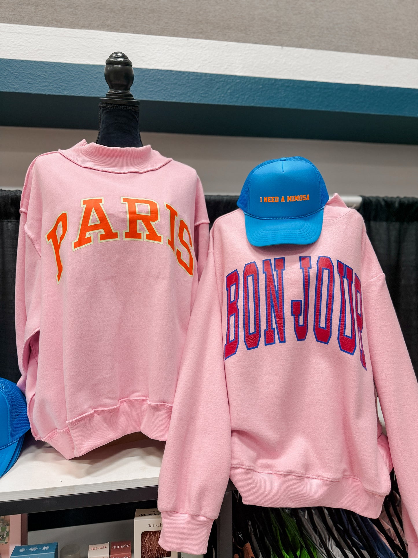 Pink reversible mock neck