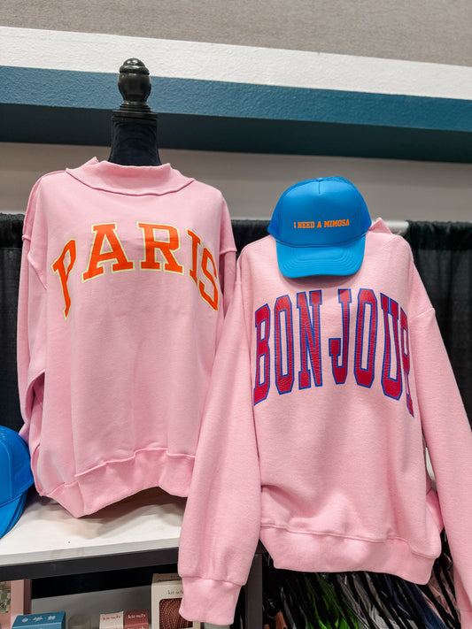 Pink reversible mock neck