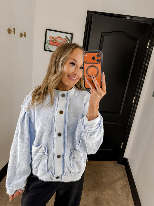 Blue textured jacket