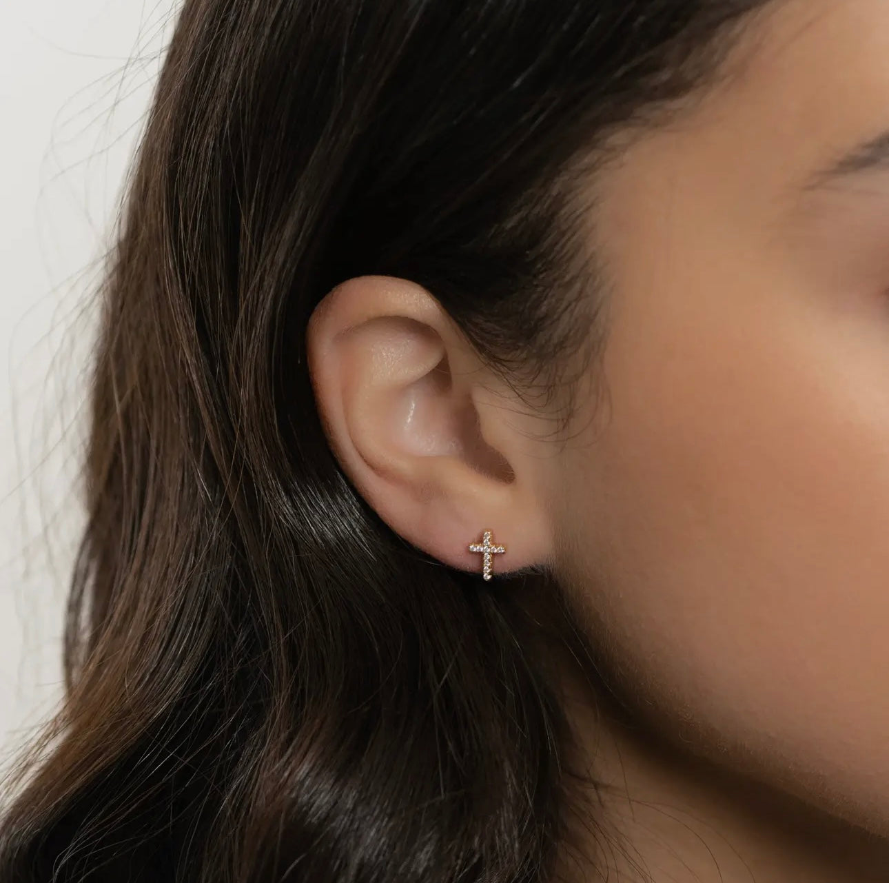 Tiny cross studs