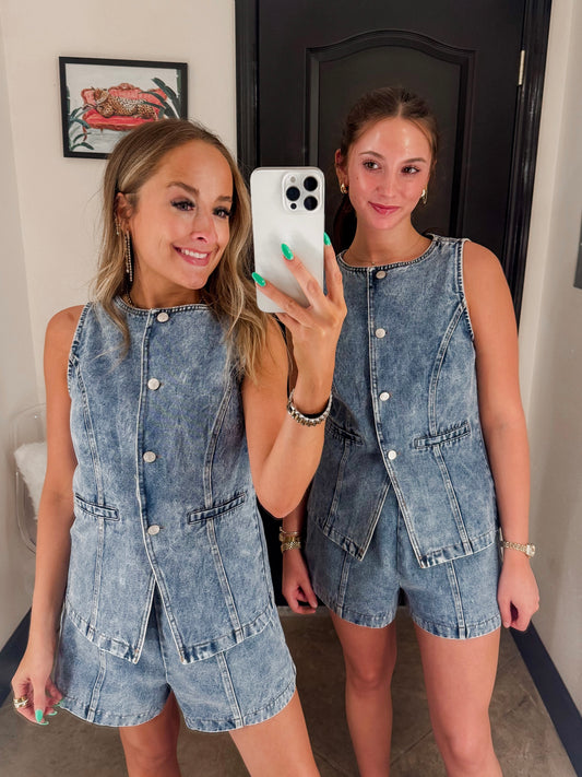 Denim Vest Set