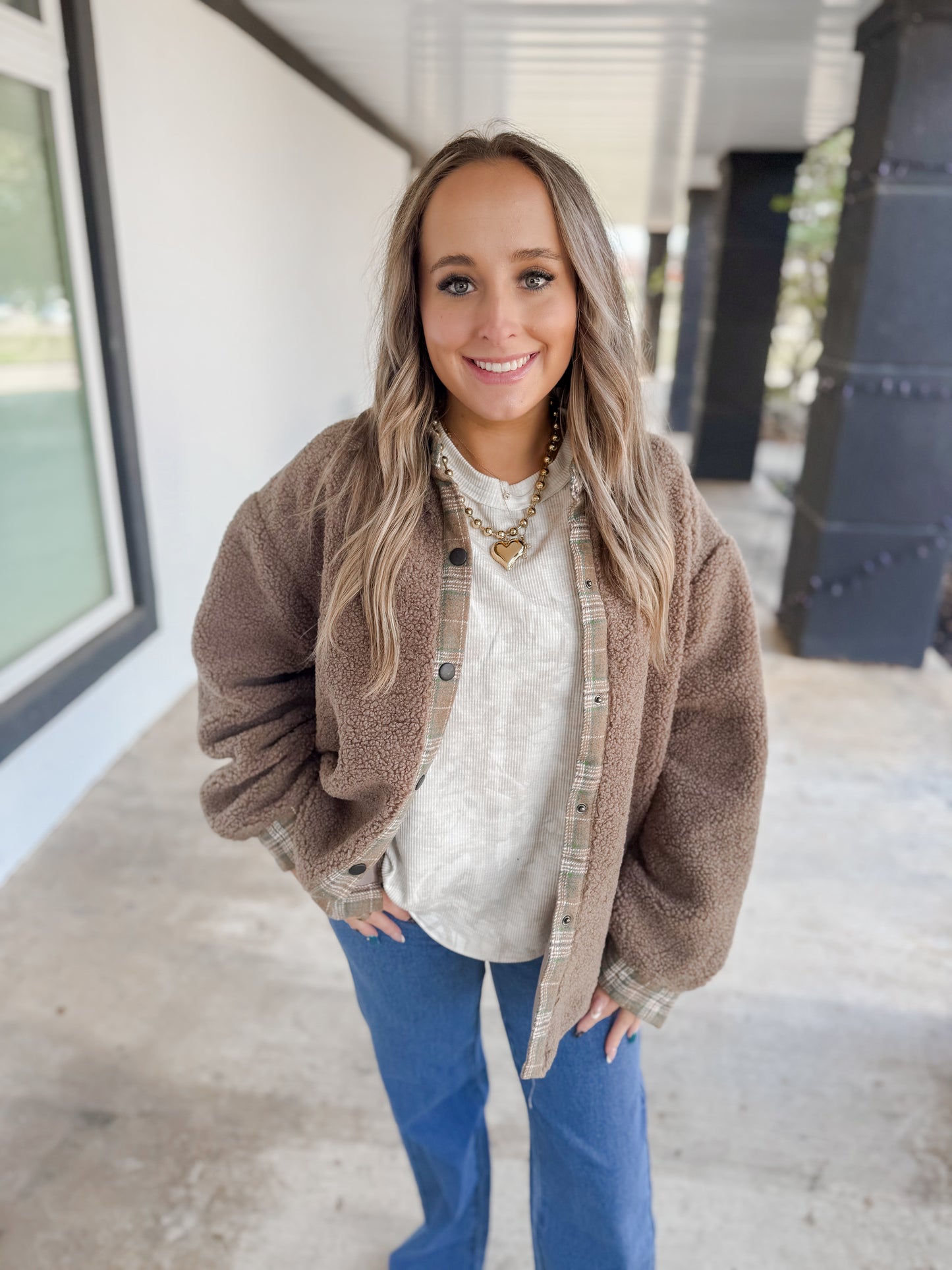 Plaid Detail Shacket