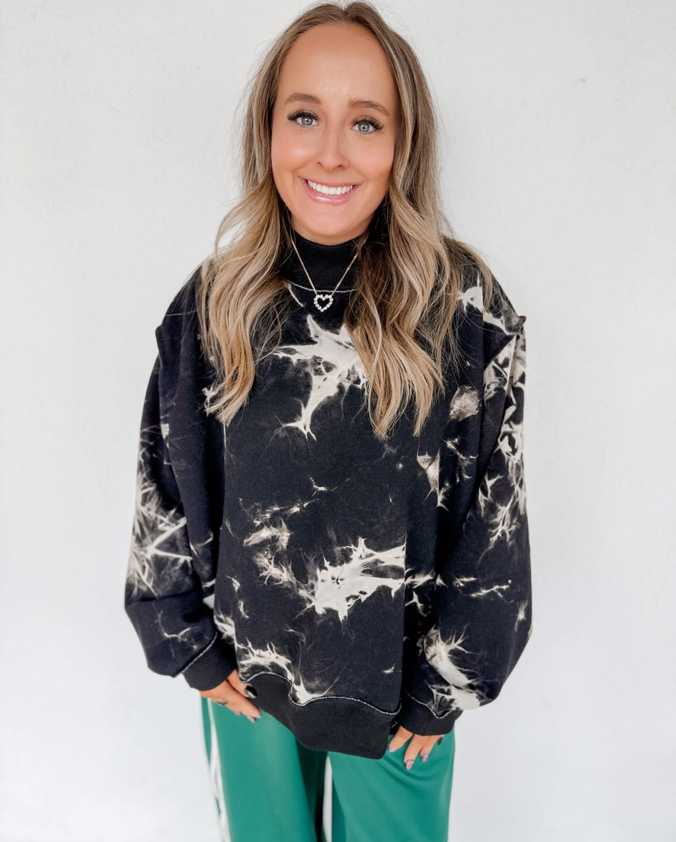 Tie-Dye Mock Neck Sweatshirt