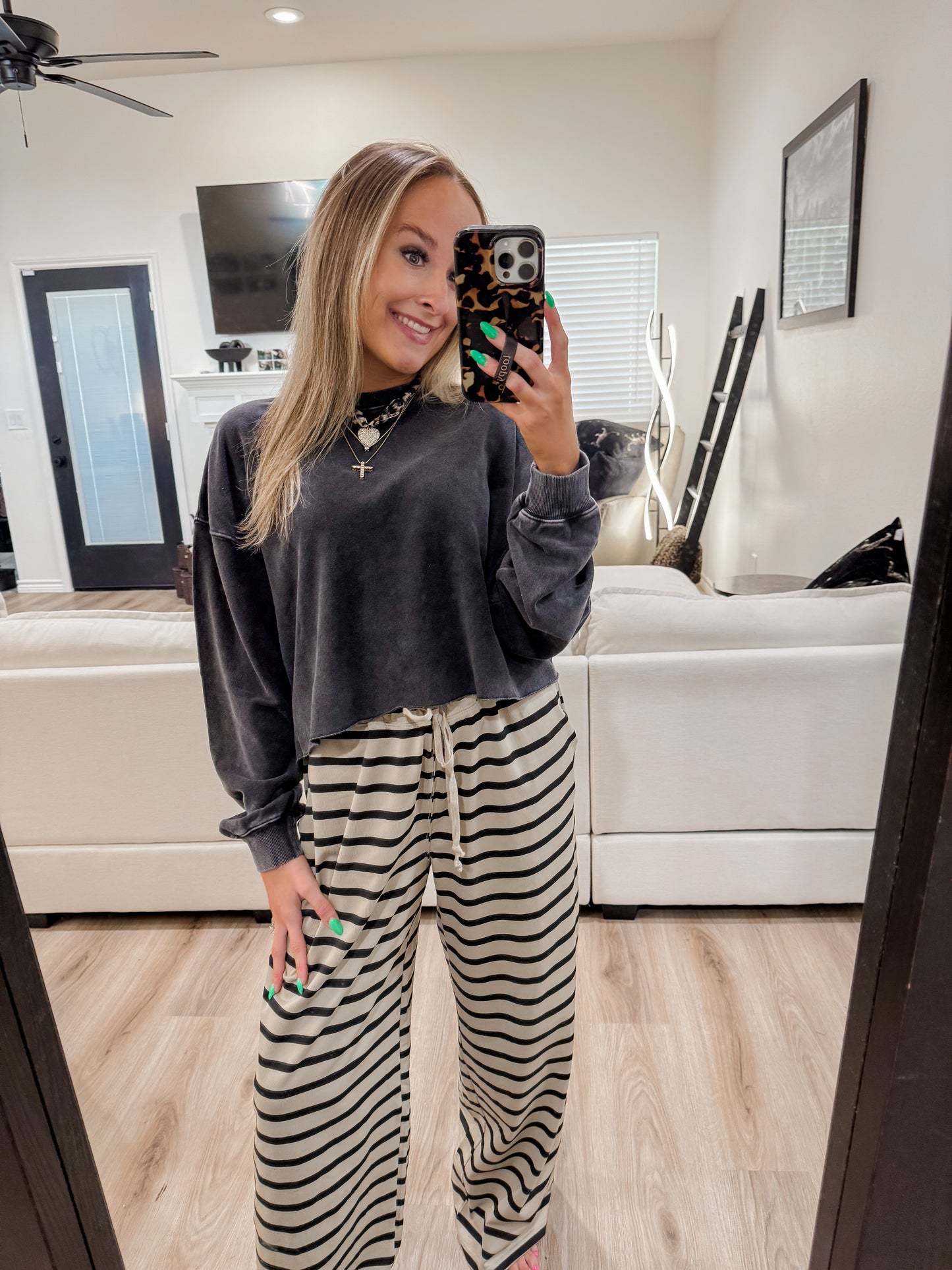 Knit drawstring lounge pants