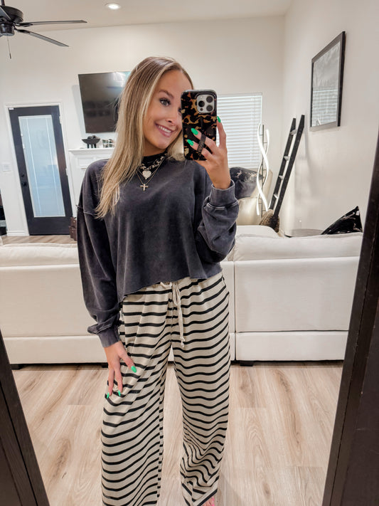 Knit drawstring lounge pants