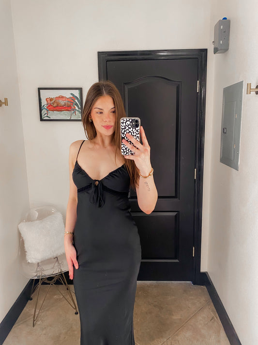 Black Silky Maxi Dress