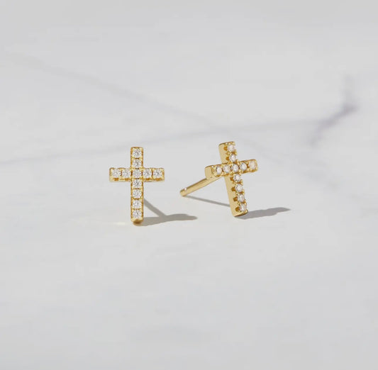 Tiny cross studs