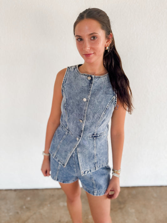 Denim Vest Set