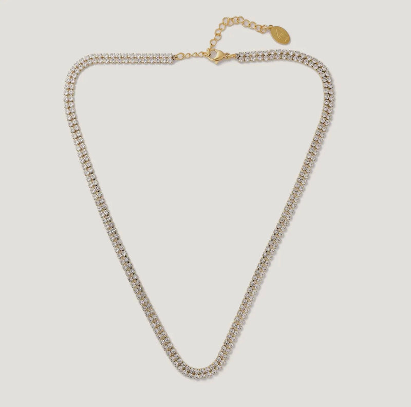 Gold Double Tennis Necklace