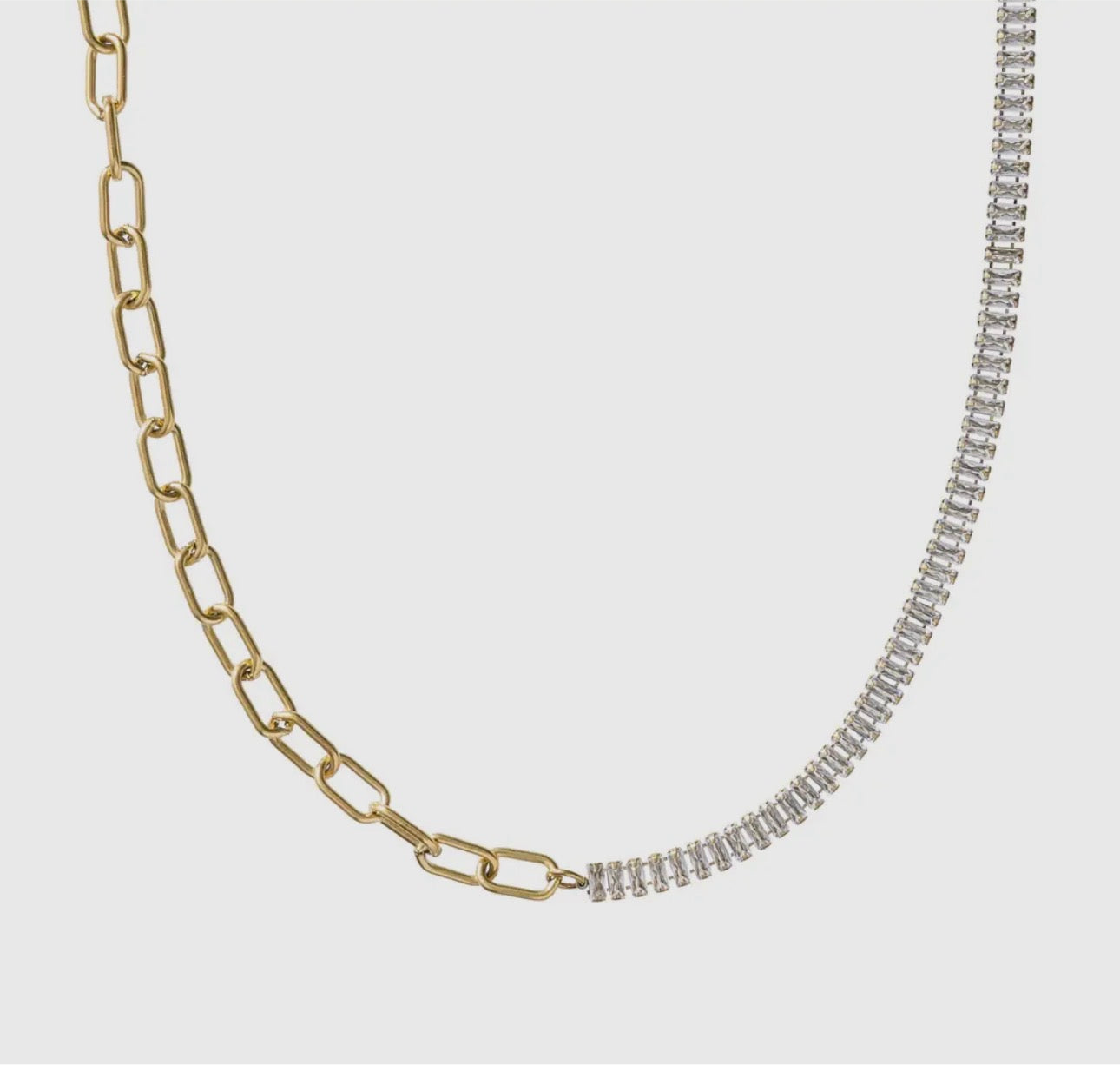 Gold Tennis & Paperclip Choker