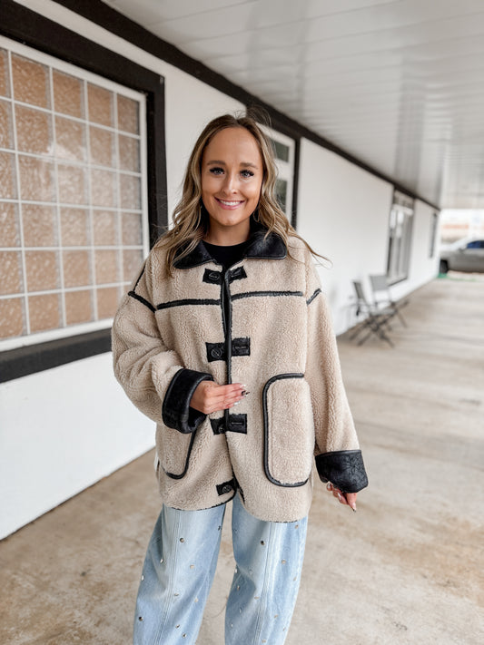 Reversible Sherpa and Leather Jacket