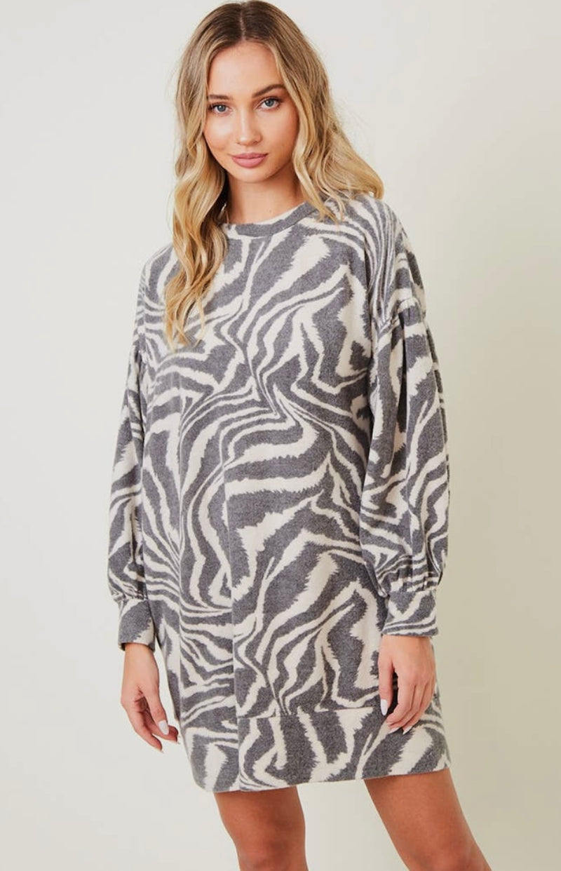 Zebra sweatshirt dress