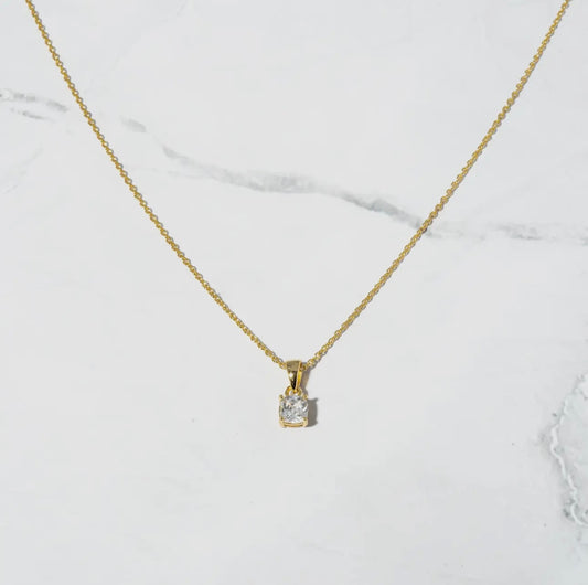 Cushion diamond necklace