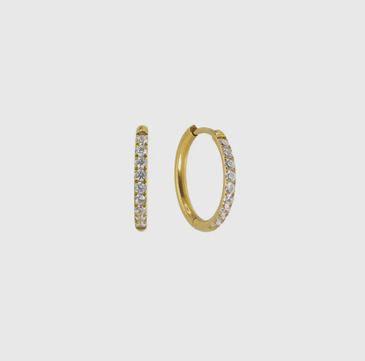 Gold Diamond Hoops