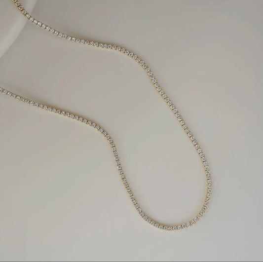 Gold tennis necklace
