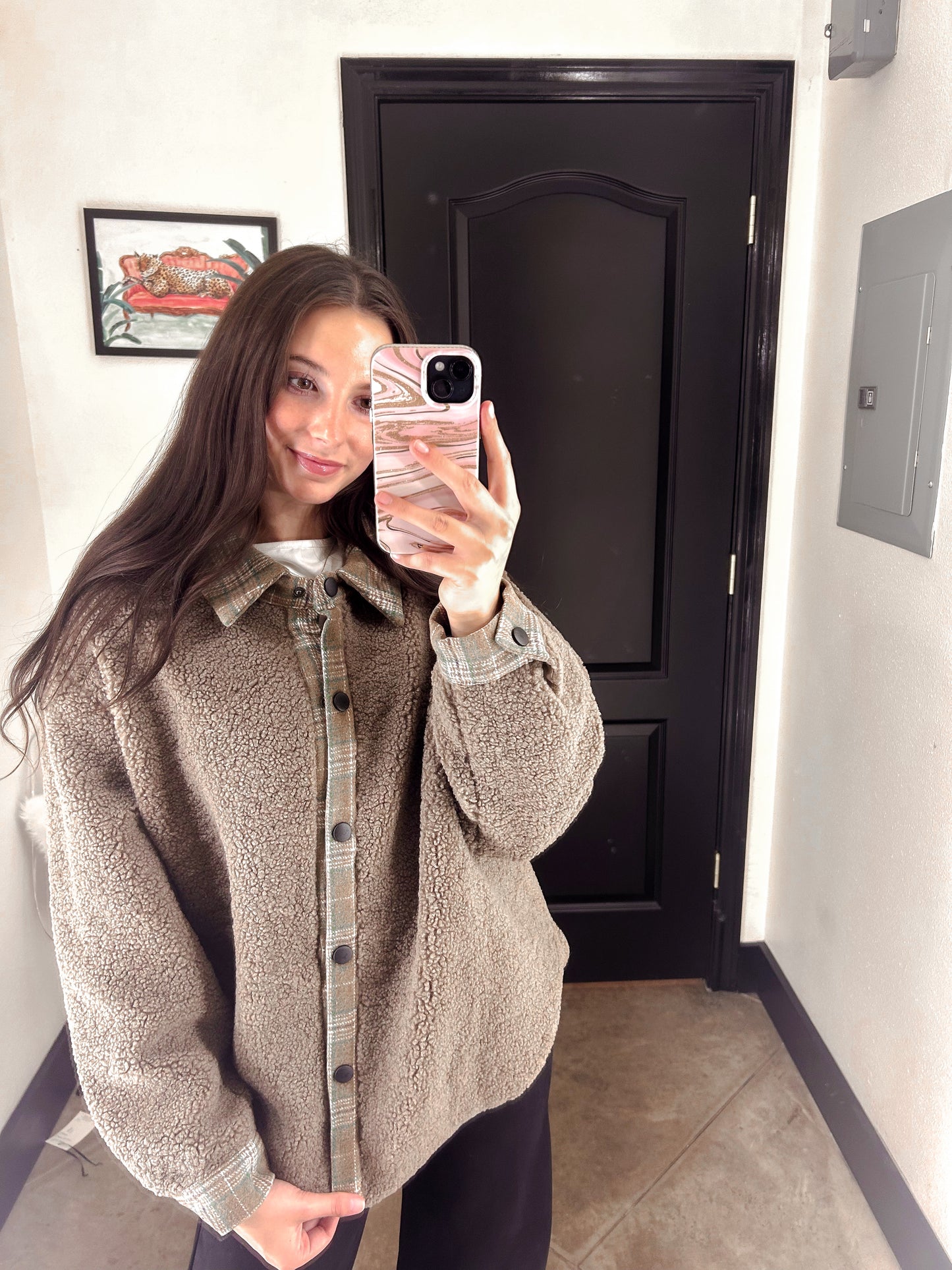 Plaid Detail Shacket