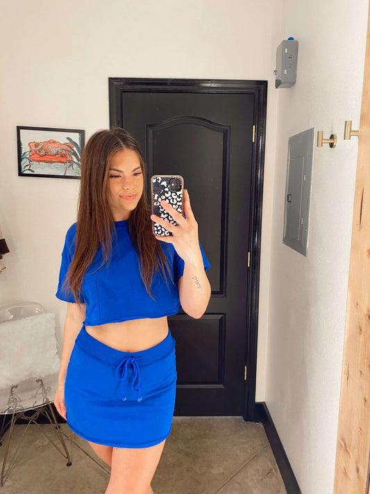 Cropped T-Shirt & Skort Set - from RoKo Boutique
