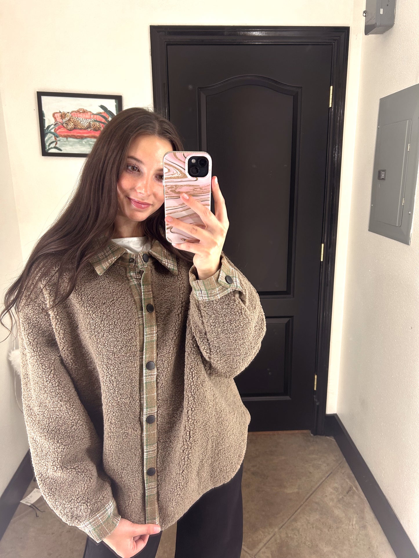 Plaid Detail Shacket