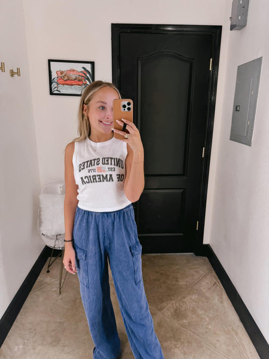 Blue Cargo Pants