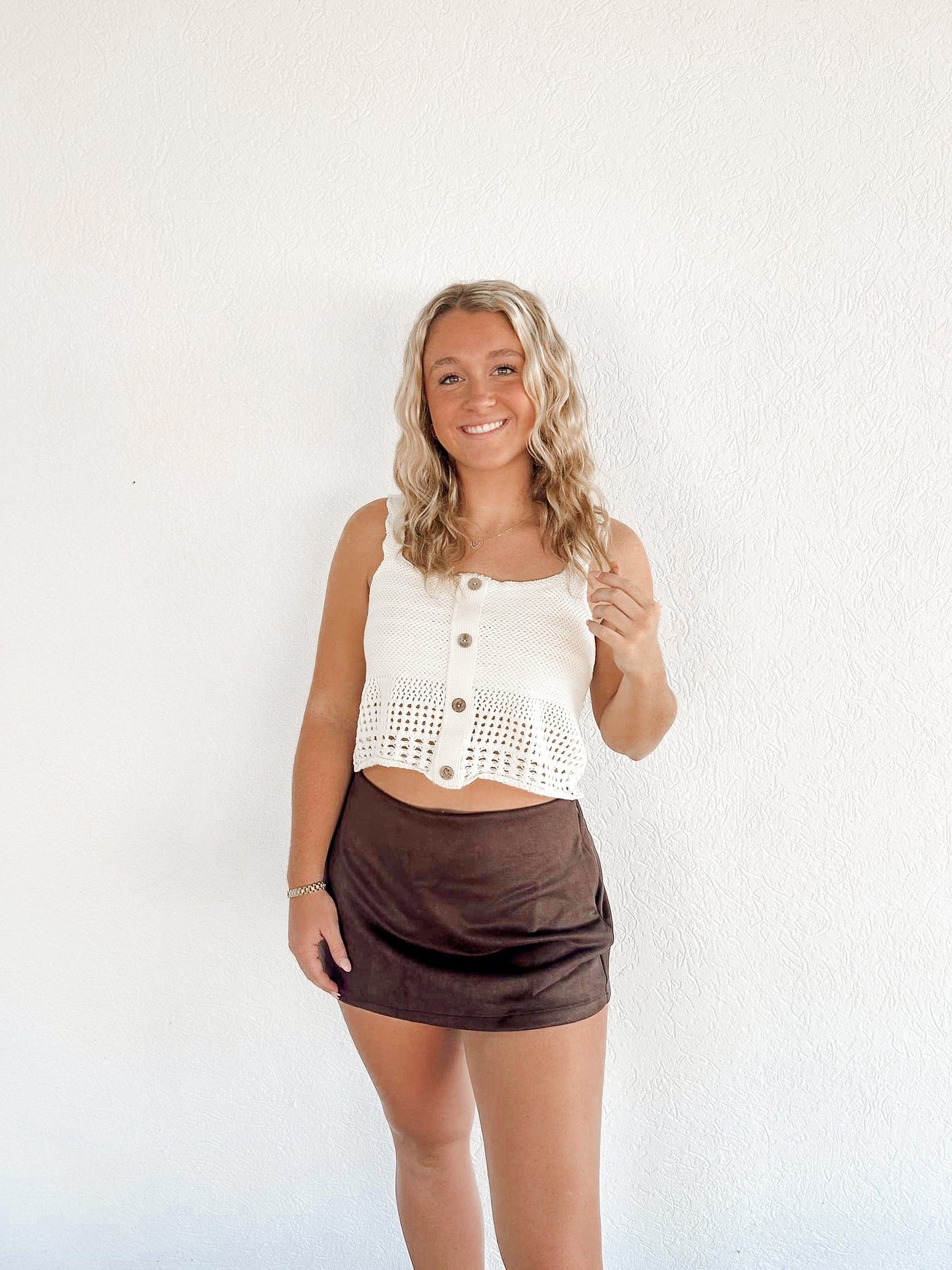 Suede Skort