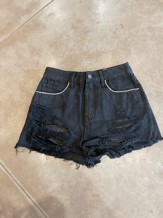 Rhinestone Denim Shorts